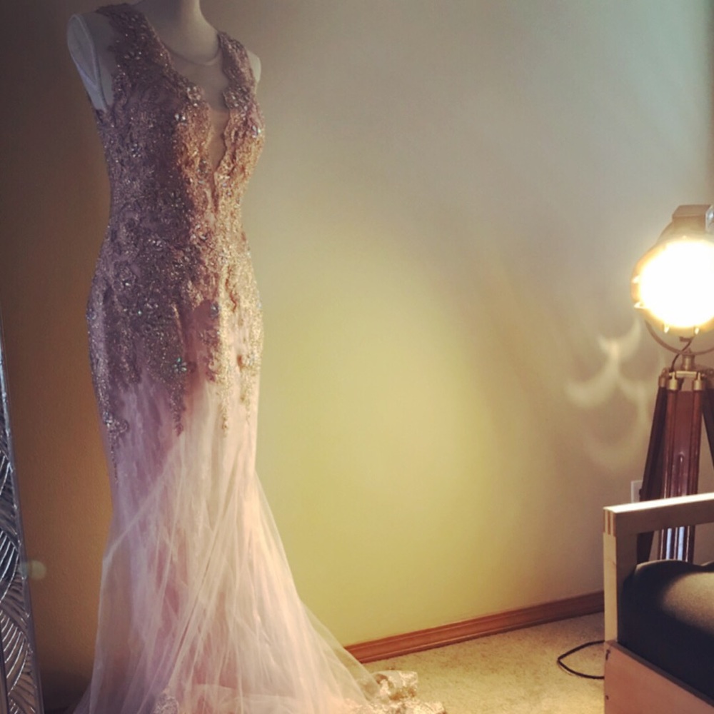 Beautiful dusty rose prom or ball dress. Stunning!